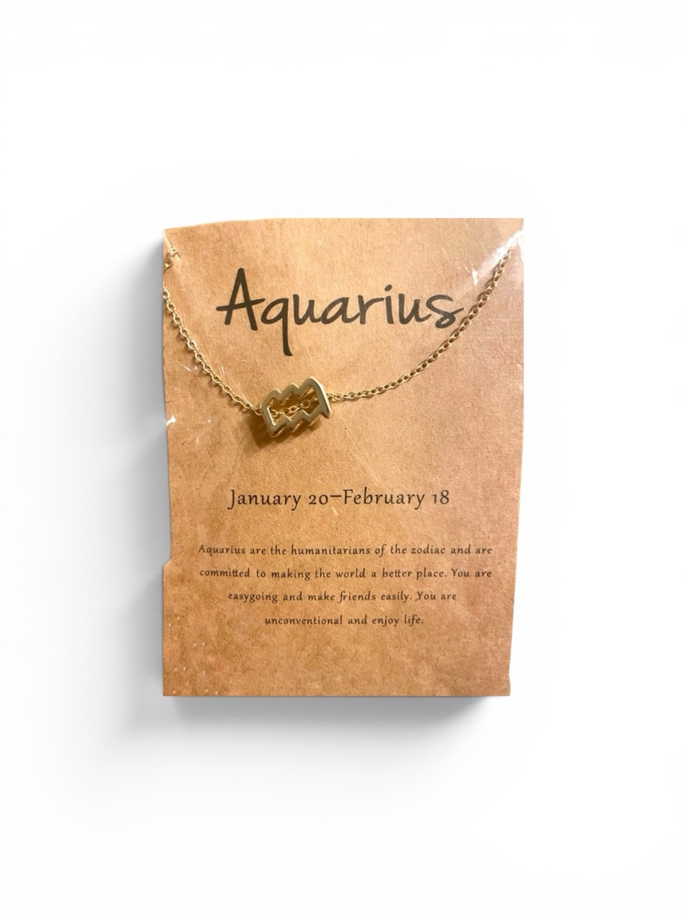 Astrological “Aquarius” Gold -tone necklace